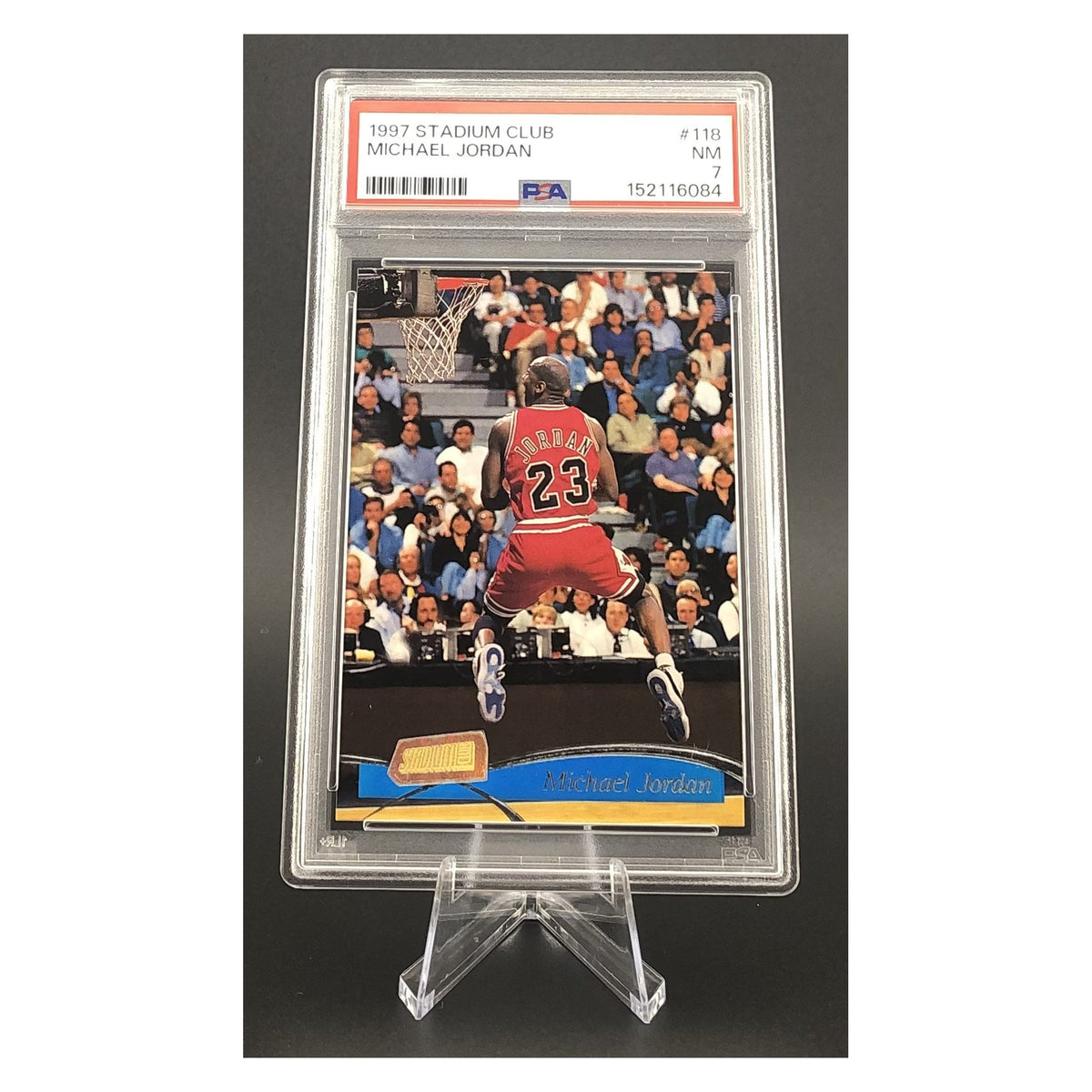 Michael Jordan 1997 Topps Stadium Club #118 PSA 7 image 1