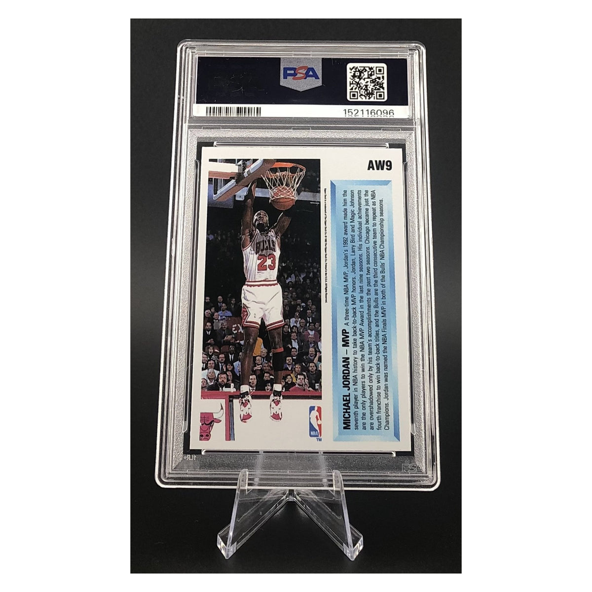 Michael Jordan 1992 Upper Deck Award Winner Holograms #AW9 PSA 9 image 2