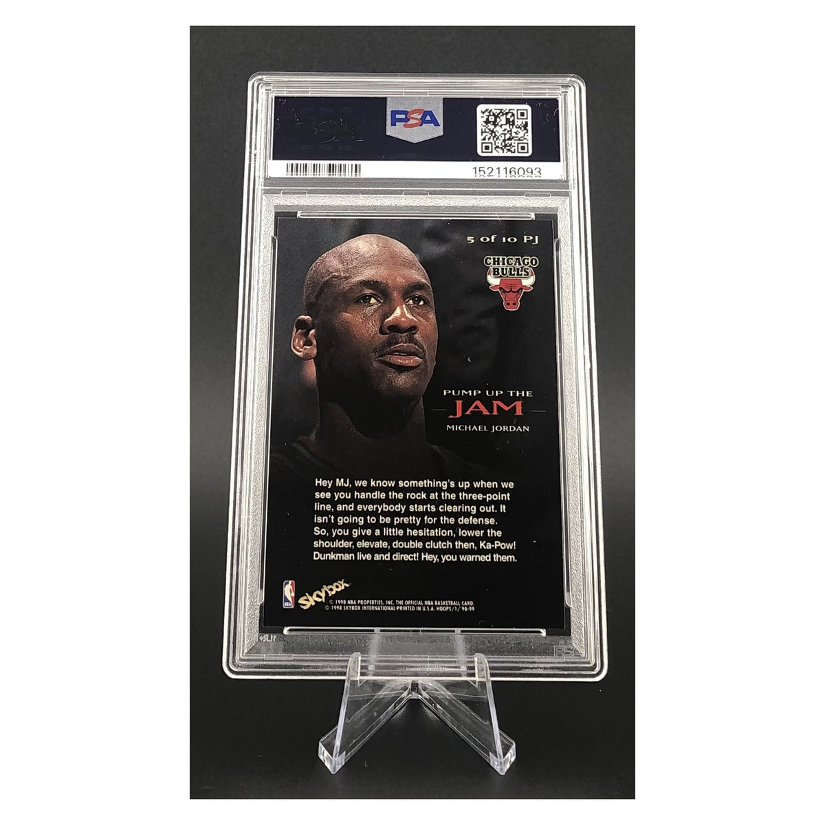 Michael Jordan 1998 Hoops Pump Up the Jam #5 PSA 8 image 2