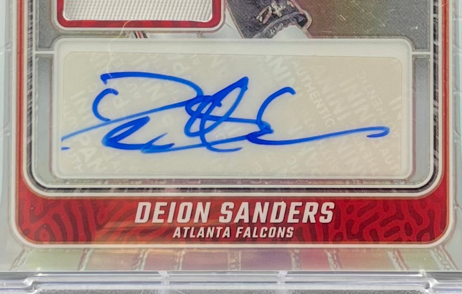 Deion Sanders - PSA 10 POP2, 2023 Donruss Optic, Legendary Patch Autograph