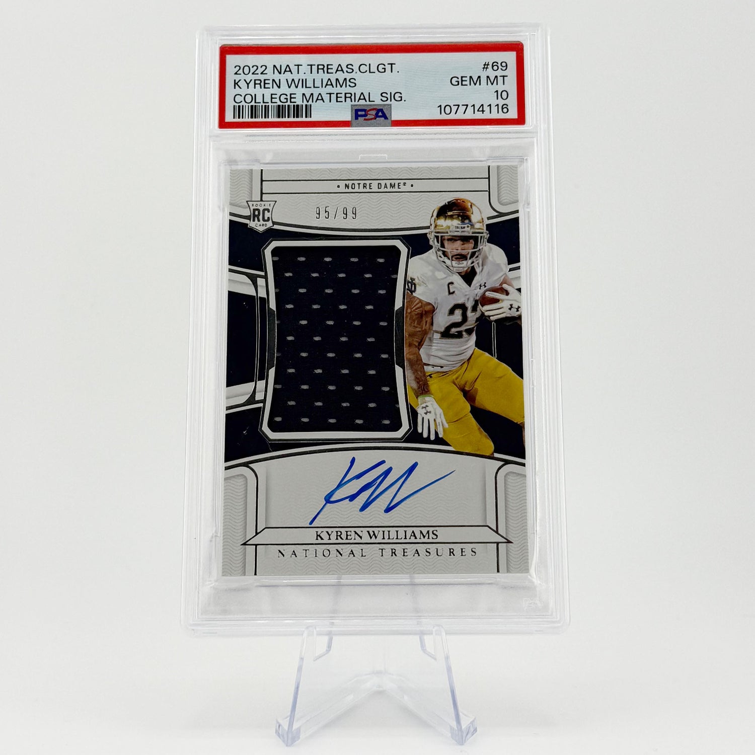 Kyren Williams- PSA 10 POP2, 2022 National Treasures Collegiate, College Material Signature