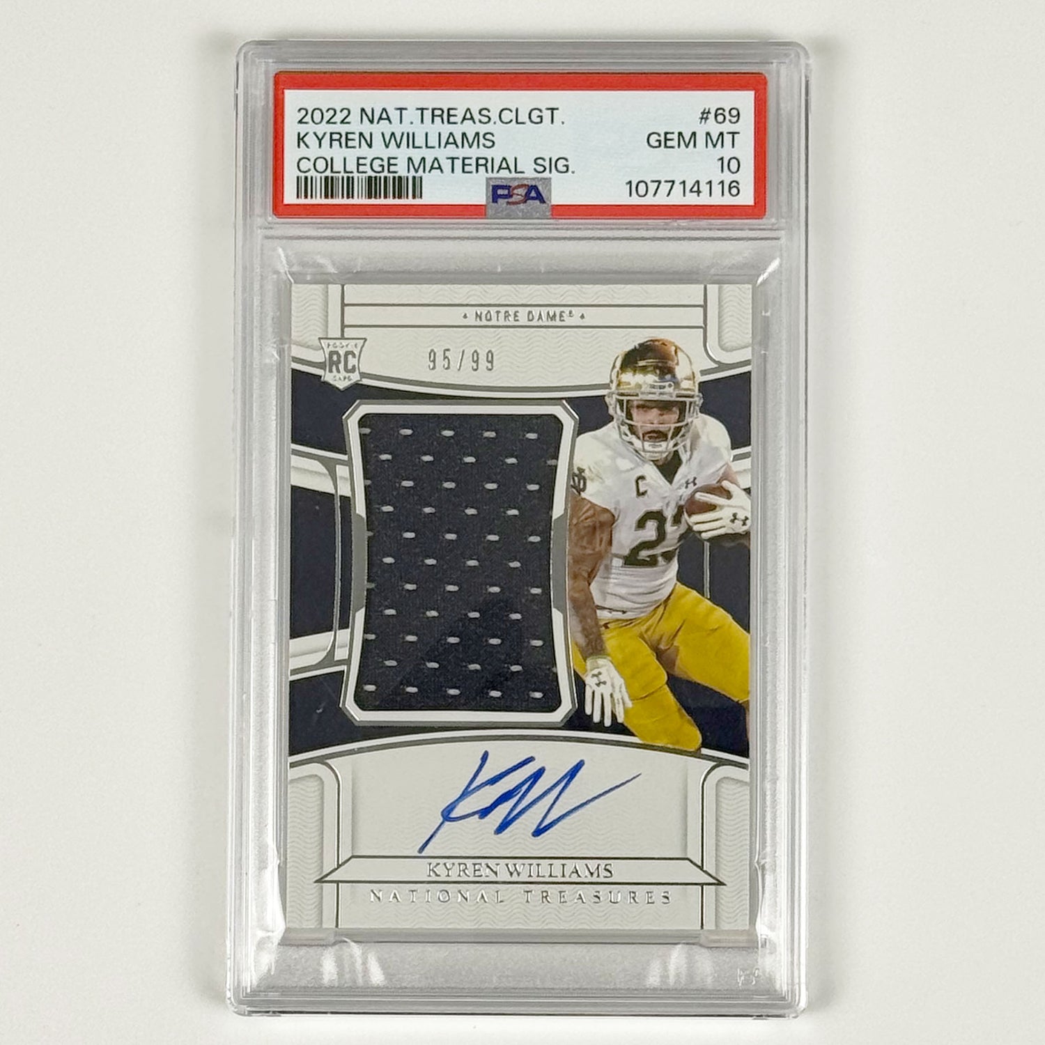 Kyren Williams- PSA 10 POP2, 2022 National Treasures Collegiate, College Material Signature