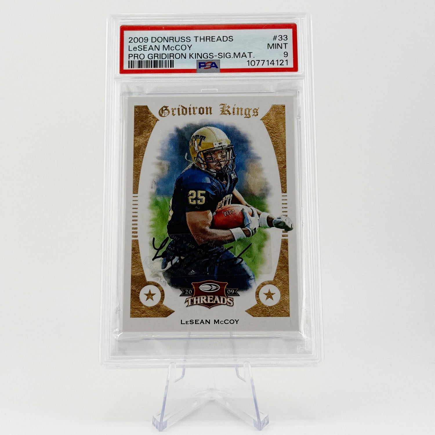 LeSEAN McCOY - PSA9 POP1 (no grades higher), 2009 Donruss Threads Pro Gridiron Kings Signature /25