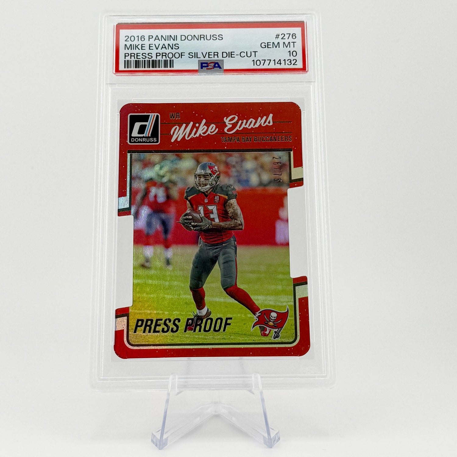 Mike Evans - PSA 10 POP1, 2016 Panini Donruss, Press Proof Silver Die-cut