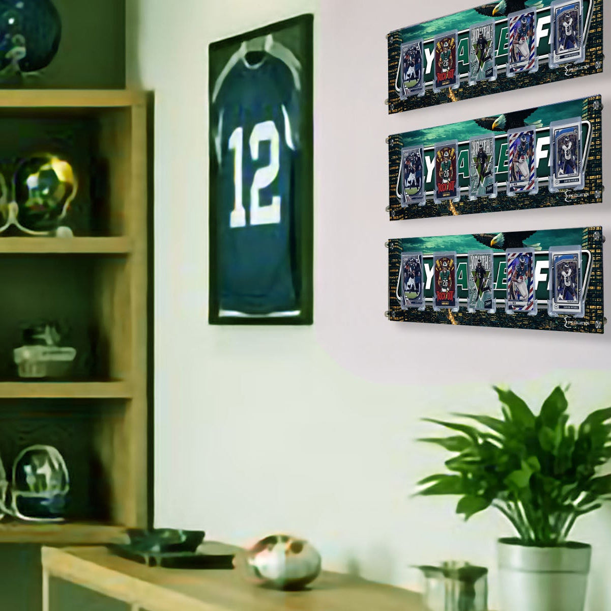 Epic Collection Limited Edition Elite Display Super Fan Series Fly Eagles Fly in fan room.